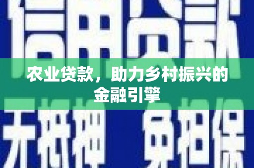 石排农业贷款，助力乡村振兴的金融引擎