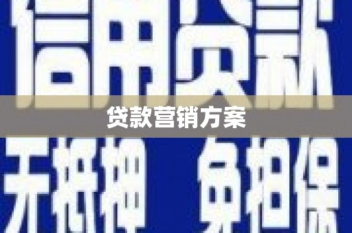 石排贷款营销方案
