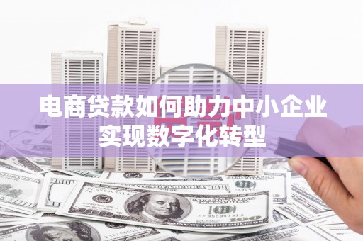 石排电商贷款如何助力中小企业实现数字化转型