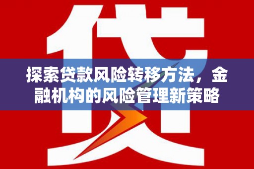 石排探索贷款风险转移方法，金融机构的风险管理新策略