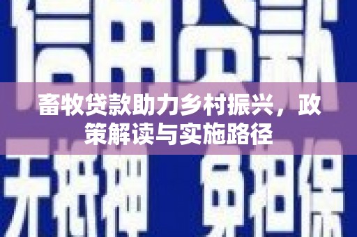 石排畜牧贷款助力乡村振兴，政策解读与实施路径