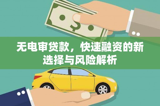 石排无电审贷款，快速融资的新选择与风险解析
