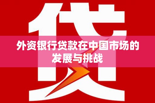 石排外资银行贷款在中国市场的发展与挑战