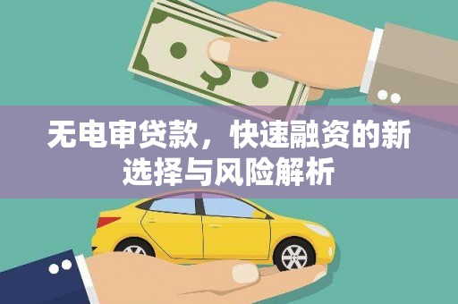 石排无电审贷款，快速融资的新选择与风险解析