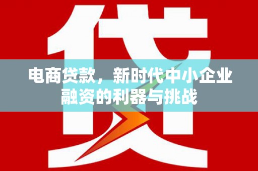 石排电商贷款，新时代中小企业融资的利器与挑战