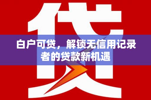 石排白户可贷，解锁无信用记录者的贷款新机遇