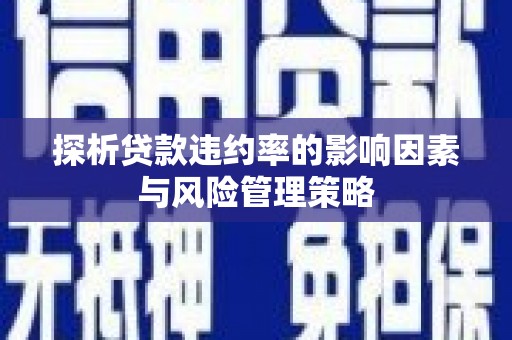 石排探析贷款违约率的影响因素与风险管理策略