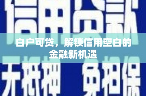 石排白户可贷，解锁信用空白的金融新机遇
