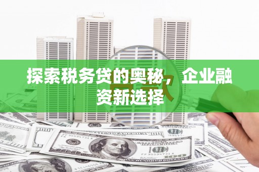 石排探索税务贷的奥秘，企业融资新选择