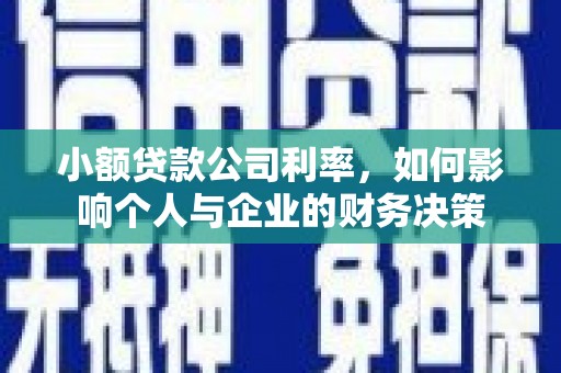 石排小额贷款公司利率，如何影响个人与企业的财务决策