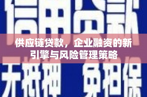 石排供应链贷款，企业融资的新引擎与风险管理策略
