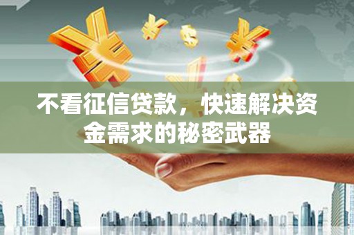 石排不看征信贷款，快速解决资金需求的秘密武器