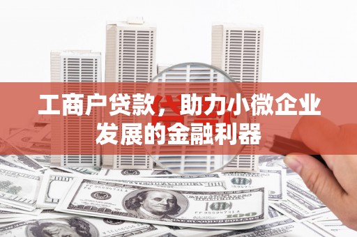 石排工商户贷款，助力小微企业发展的金融利器