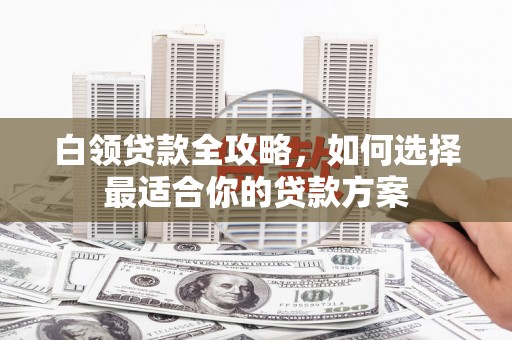 石排白领贷款全攻略，如何选择最适合你的贷款方案