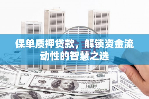 石排保单质押贷款，解锁资金流动性的智慧之选